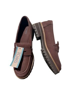 Toms Clara oak brown loafers